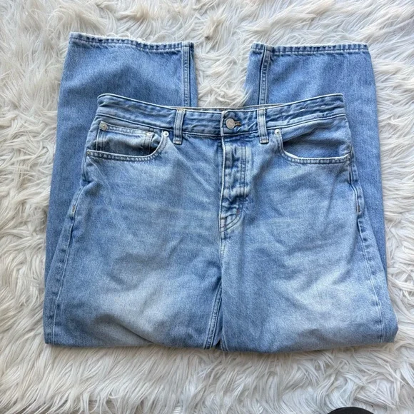 Madewell The Darted Barrel-Leg Jean Denim Blue Size 27 - Picture 3 of 12